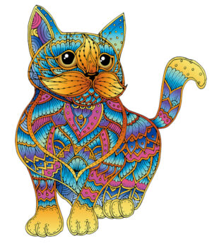 Cat Rainbow Wooden Puzzle - Afbeelding 2